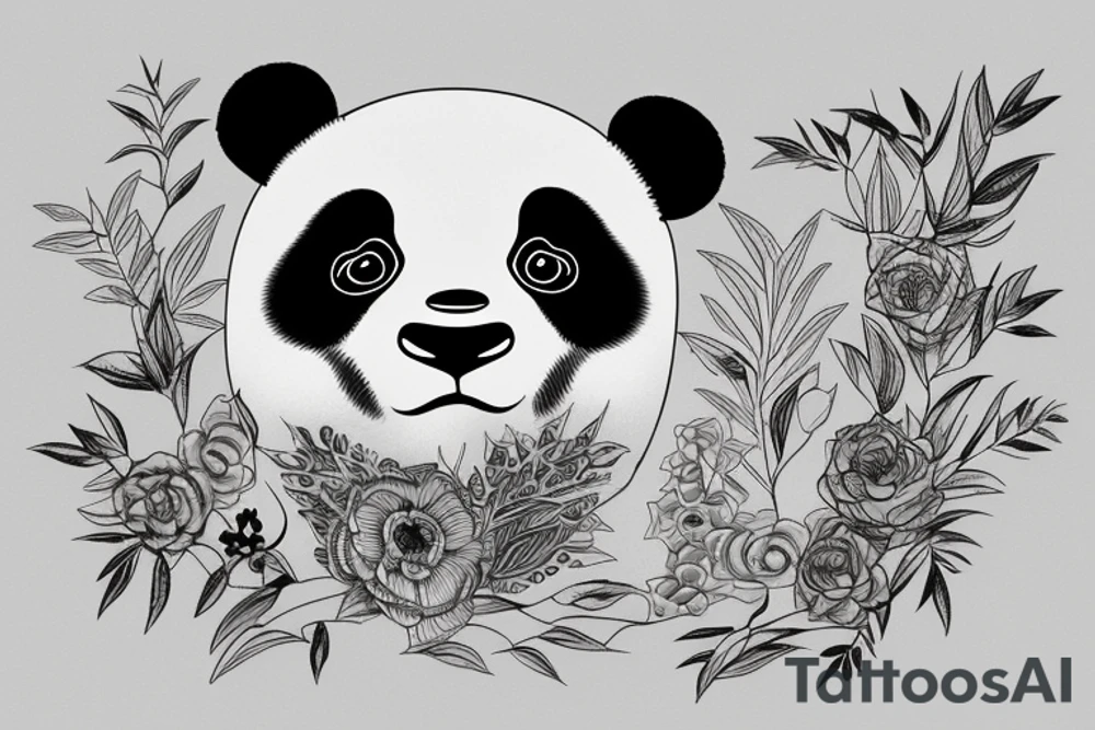 Panda on the bambook tattoo idea