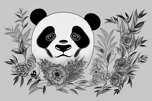 Panda on the bambook tattoo idea