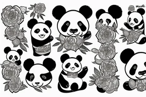 Panda on the bambook tattoo idea