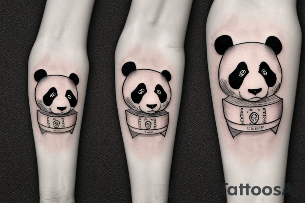 Panda with beer tattoo idea