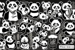 Panda with beer tattoo idea