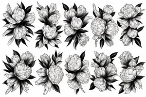 Peonies Whip shading tattoo idea