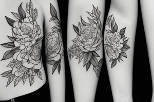 Peonies Whip shading tattoo idea