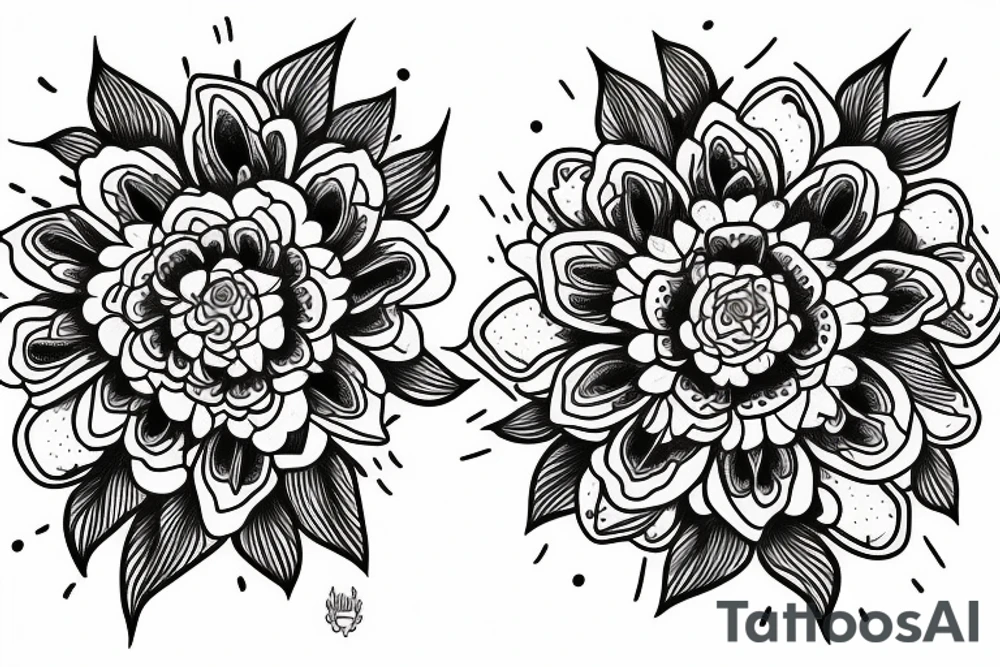 Peonies + mandalas tattoo idea