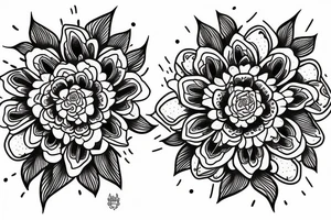 Peonies + mandalas tattoo idea