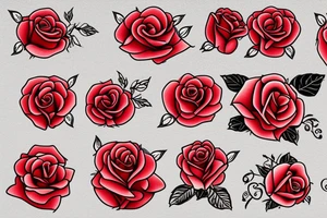 Red rose with clock tattoo idea