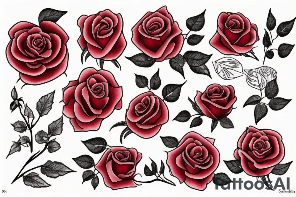 Red rose tattoo idea