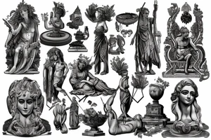 Antiquity, statues, gods tattoo idea