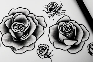 A rose in three stages of bloom tattoo idea