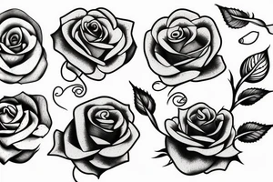 A rose in three stages of bloom tattoo idea