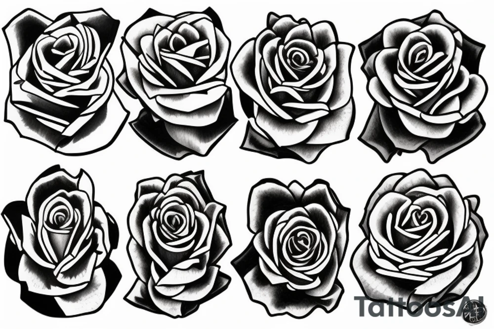 Rose in various stages of bloom tattoo idea