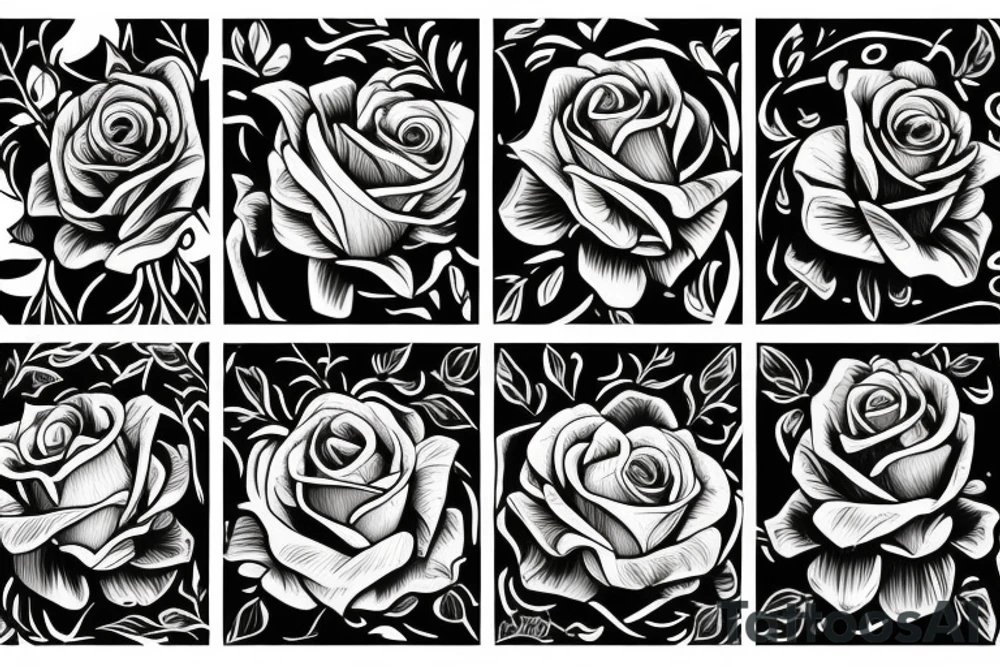 Rose in various stages of bloom tattoo idea