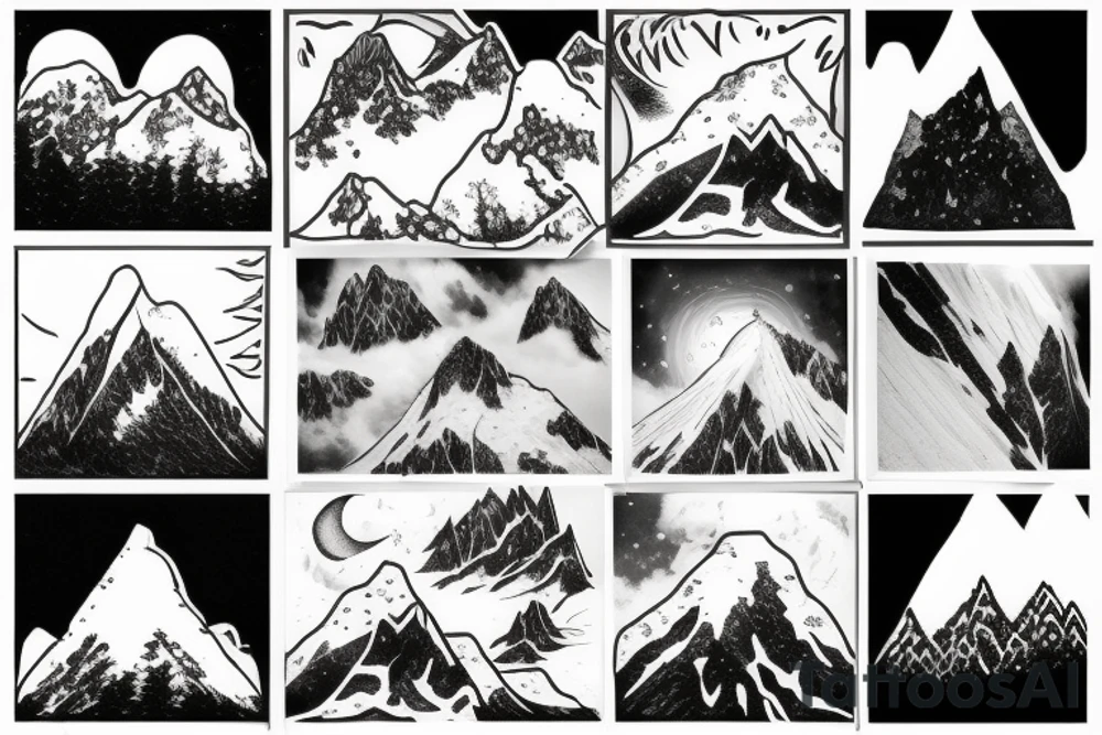 Snowy mountains tattoo idea