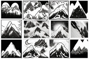 Snowy mountains tattoo idea