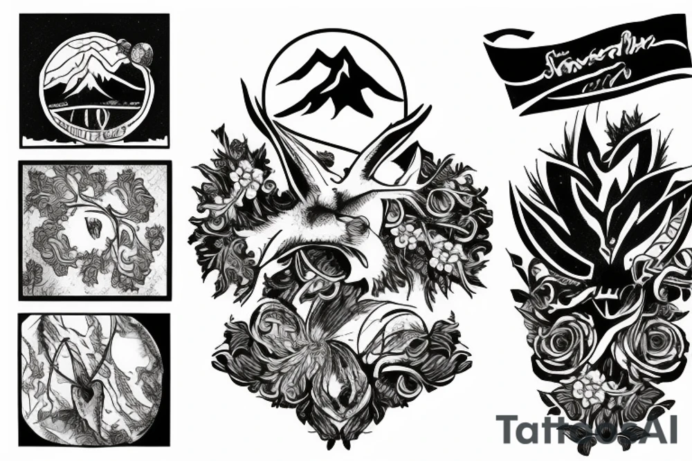 Snowy mountains tattoo idea