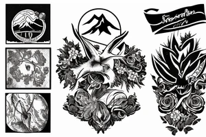 Snowy mountains tattoo idea