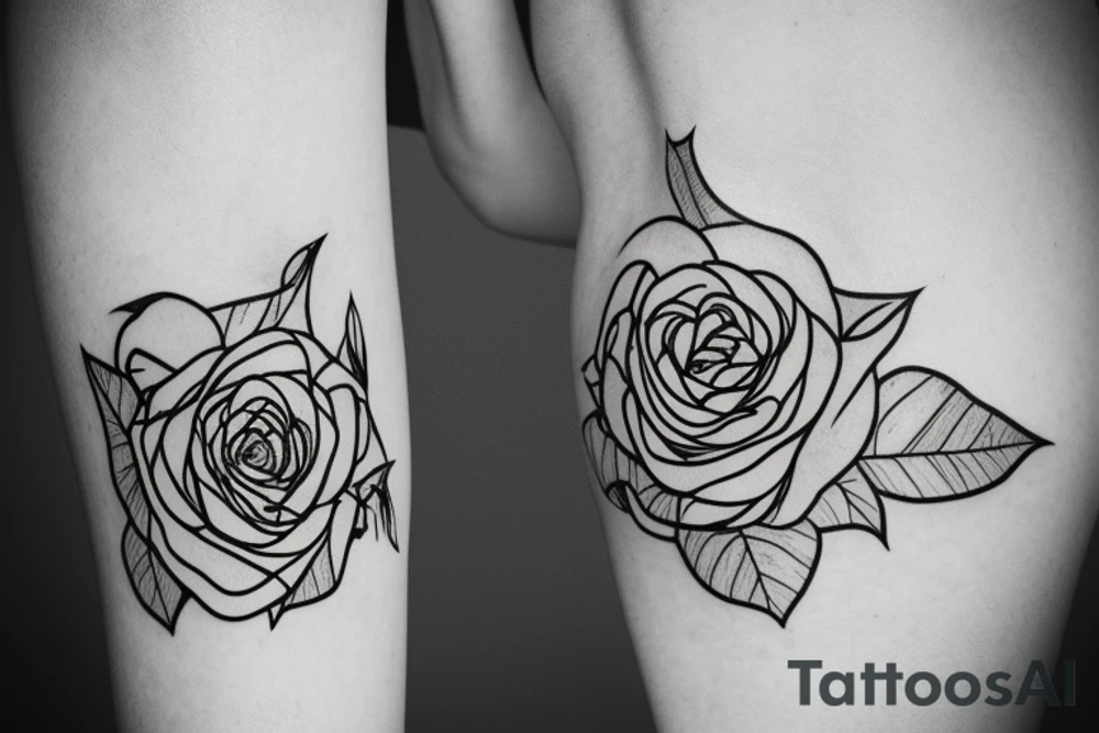 a rose below a tree with a mountain in the background tattoo idea a rose below a tree with a mountain in the background tattoo idea