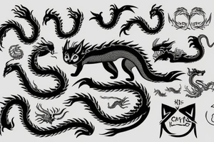 Cat turns to dragon tattoo idea