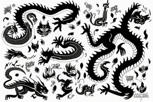 Cat turns to dragon tattoo idea