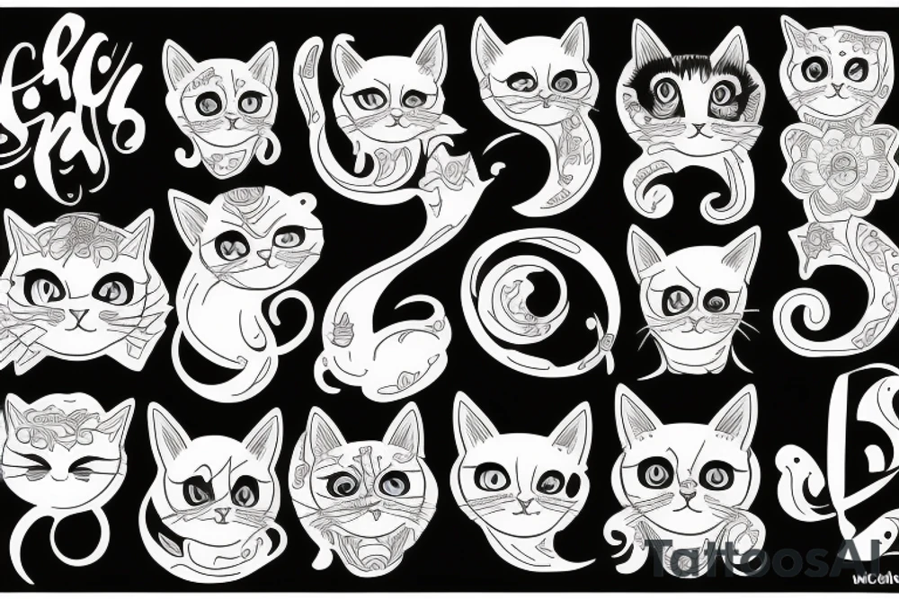 Cat and gemini tattoo idea