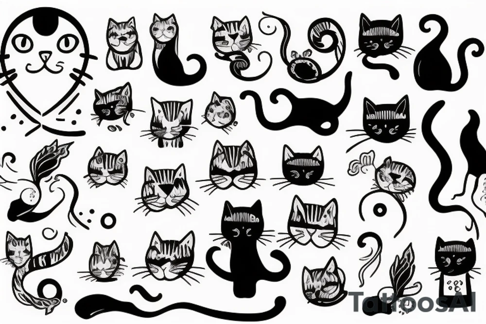 Cat and gemini tattoo idea