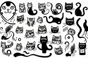 Cat and gemini tattoo idea