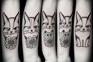 Twin cats tattoo idea