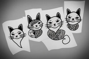 Twin cats tattoo idea