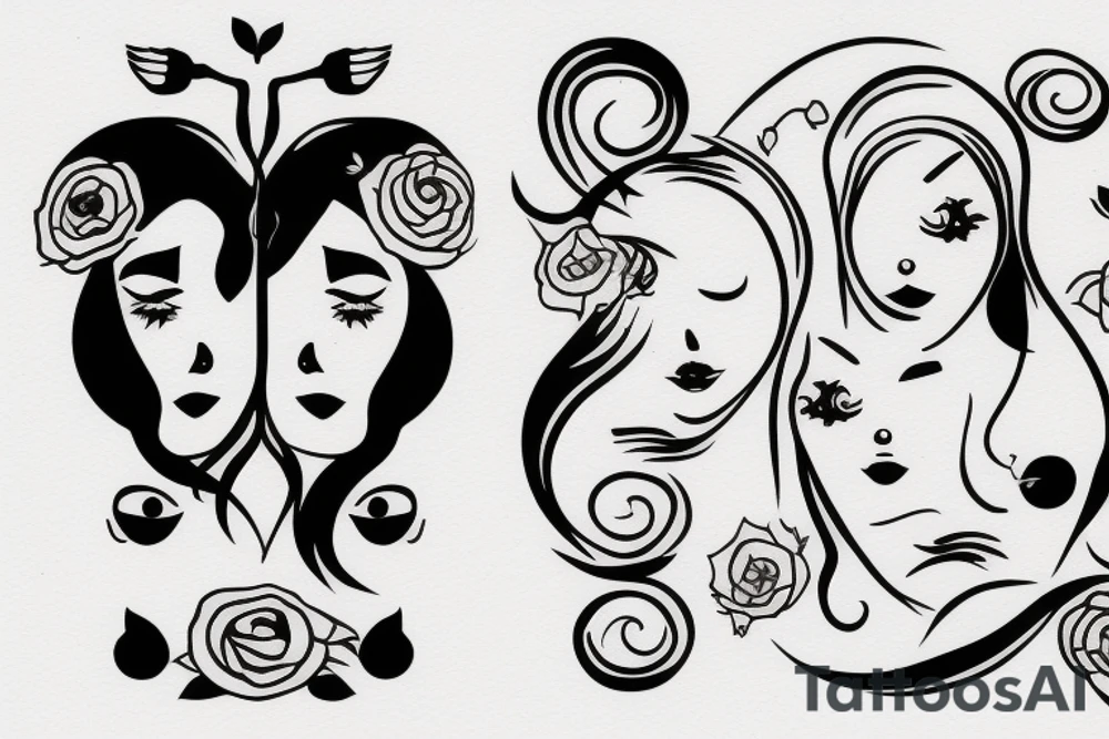 Sad gemini tattoo idea