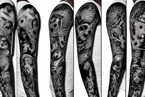 Full sleeve symbolizing death tattoo idea