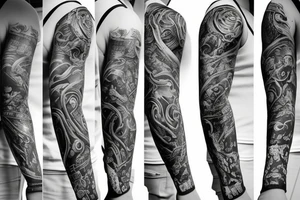 Full sleeve symbolizing life tattoo idea