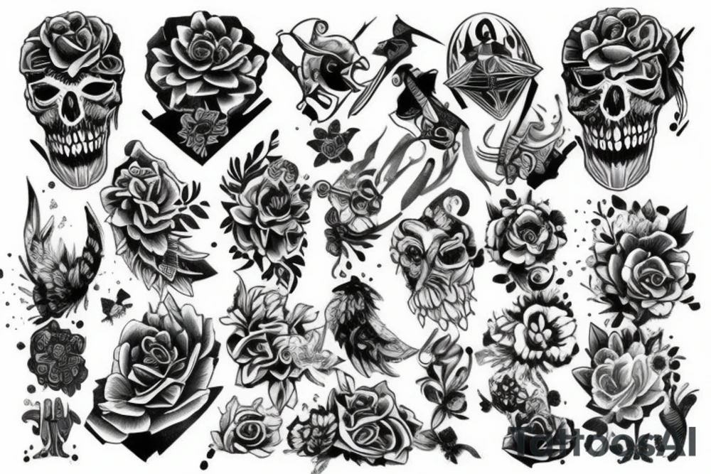 Full sleeve symbolizing life tattoo idea
