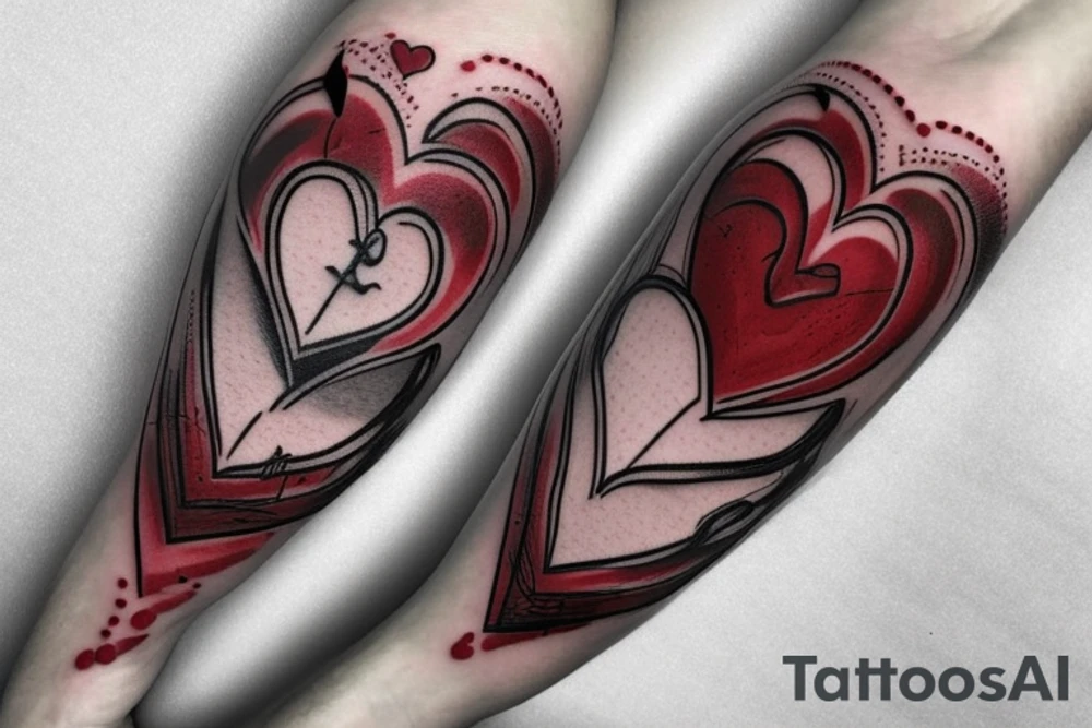 hour glass dripping blood onto a heart tattoo idea