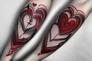 hour glass dripping blood onto a heart tattoo idea