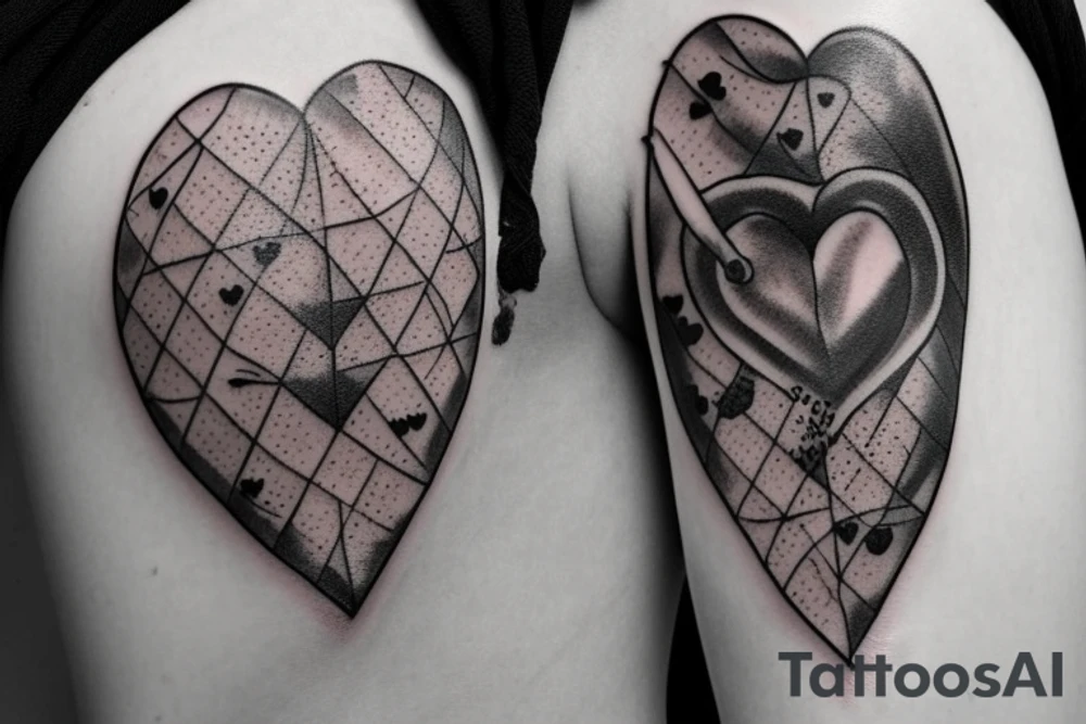 hour glass dripping blood onto a heart tattoo idea