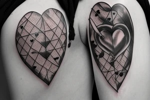 hour glass dripping blood onto a heart tattoo idea