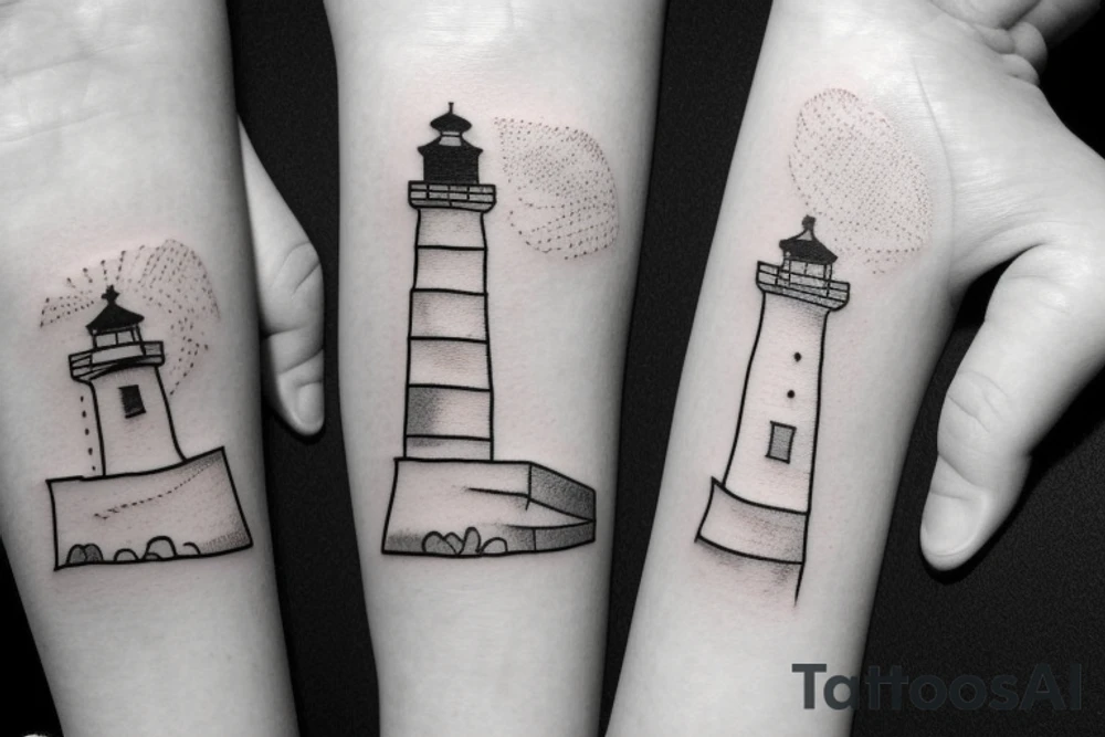 lighthouse simple mini tattoo idea