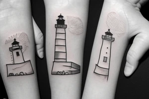 lighthouse simple mini tattoo idea