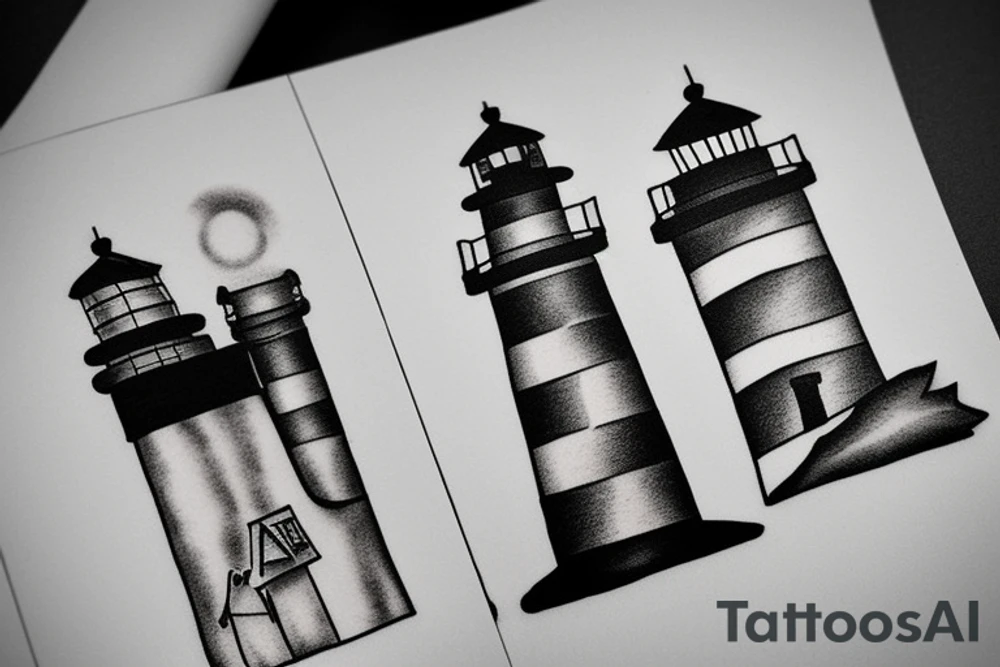 lighthouse simple mini tattoo idea