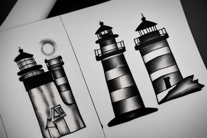 lighthouse simple mini tattoo idea