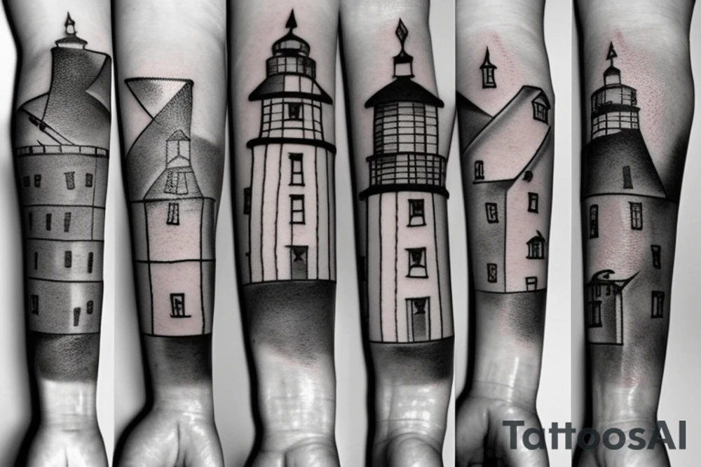 lighthouse simple mini tattoo idea