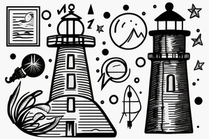 lighthouse simple mini tattoo idea