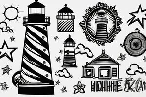 lighthouse  sky tattoo idea