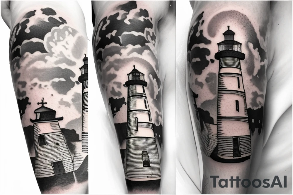 lighthouse  sky tattoo idea