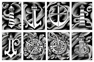 lighthouse  anchor tattoo idea