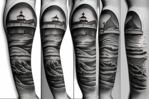 lighthouse  light tattoo idea