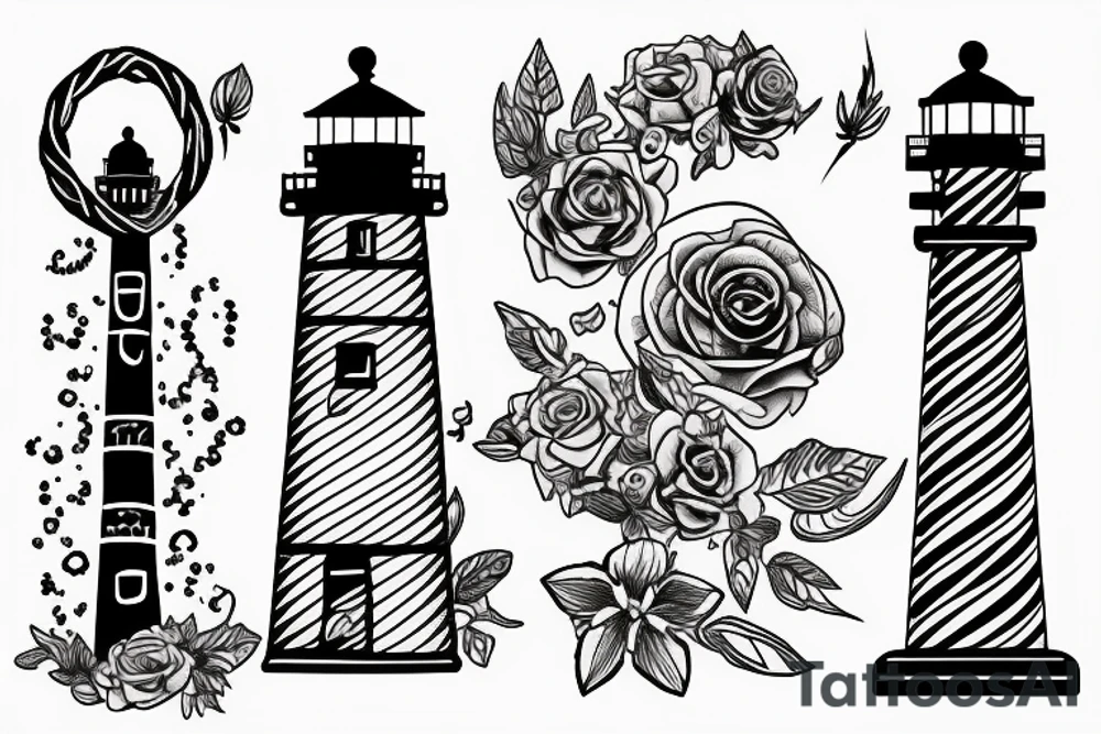 lighthouse  neck small tattoo idea