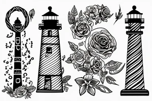 lighthouse  neck small tattoo idea