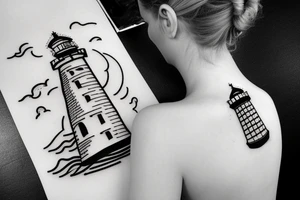 lighthouse  neck small tattoo idea