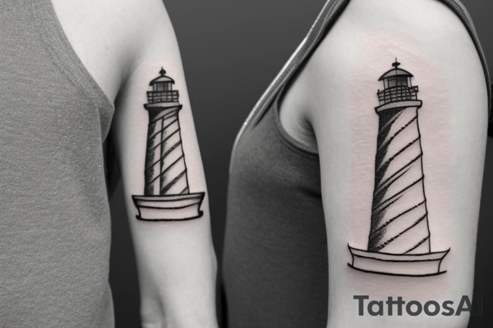 lighthouse  neck small tattoo idea
